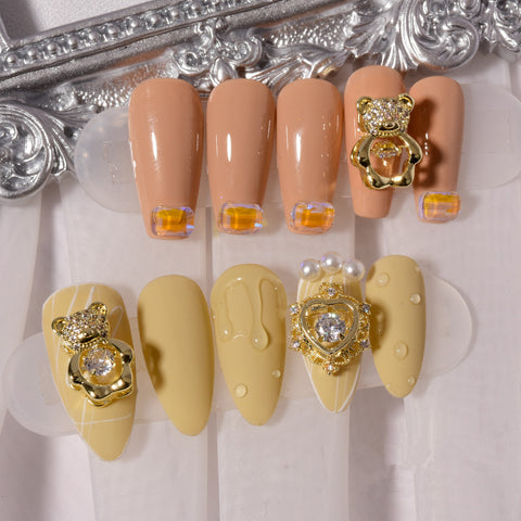 Nail Art Zircon Smart Bear Three-dimensional Nail Jewelry