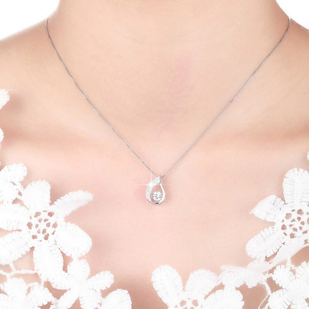 S925 Sterling Silver Clavicle Chain Necklace Simple Jewelry, Beating Heart, Micro-Inlaid Smart Pendant