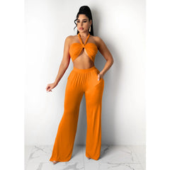 Two Piece Solid Color Street Beach Street Suit Women