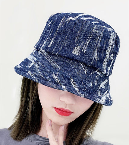 Neutral Hole Denim Fisherman Hat