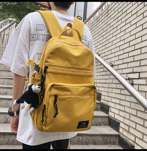 College Students Double-shouldered Male Gender-neutral Tooling Wind Hip-hop Sports Street Schoolbag