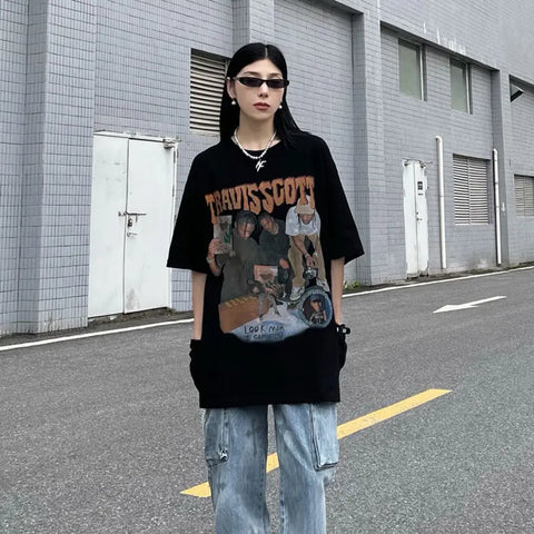 American Street Retro Oversize Fried Street Shirt Trend