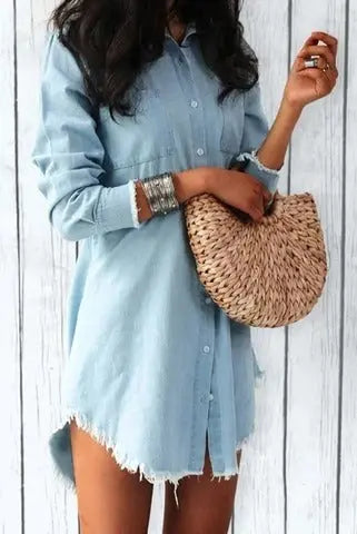 Fashion Fringed Denim Shirt