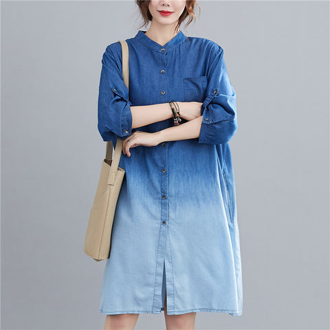 Gradient denim shirt