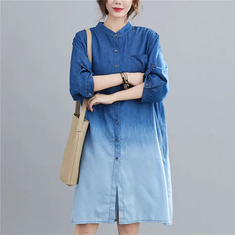 Gradient denim shirt