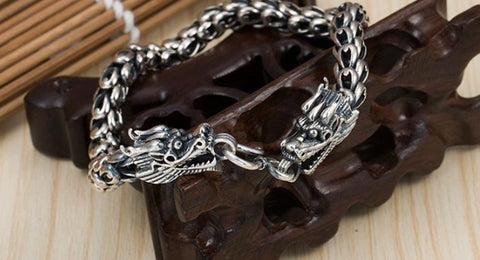 S925 silver bold domineering men's faucet bracelet