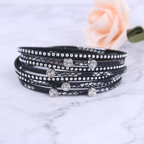 Multiple Layers Crystal Charm Bracelet For Women