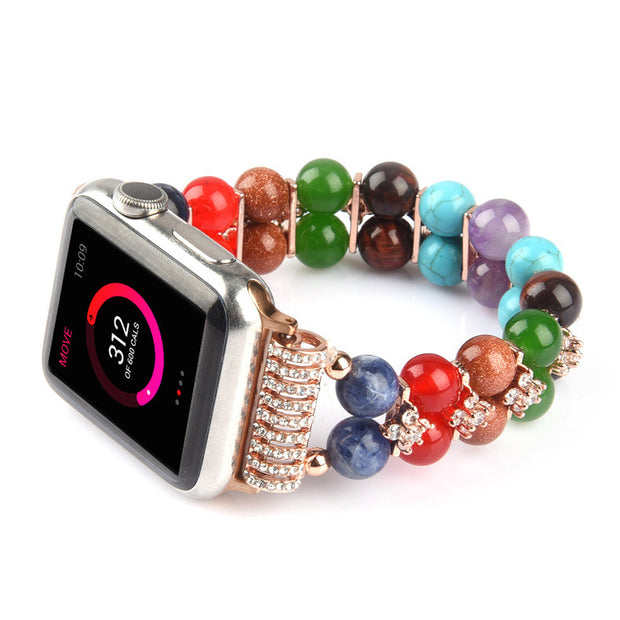 Colorful Stone Smart Strap Jewelry Crystal Watch Chain