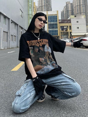 American Street Retro Oversize Fried Street Shirt Trend